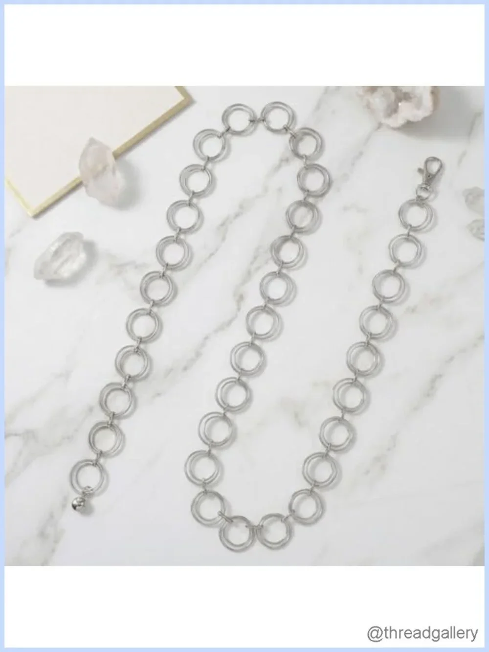 Stainless Steel Silver Chain Belt O-Ring Waist Chain Adjustable
